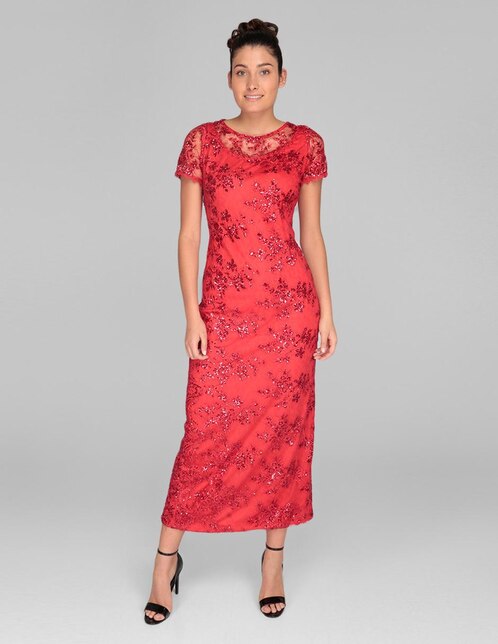 Vestido Karen Olivier rojo cocktail 