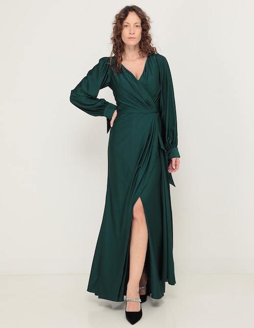 Vestido maxi de fiesta Damaia Atelier escote V