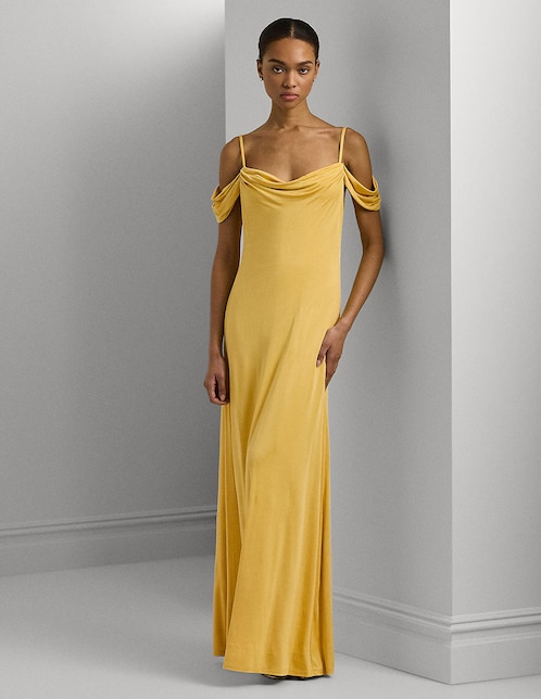 Vestido maxi de fiesta Lauren Ralph Lauren escote bajo