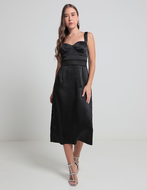 Vestido midi de fiesta Rue de la Paix escote corazón