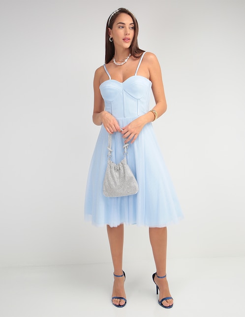 Vestido midi de fiesta Rue De La Paix escote corazón