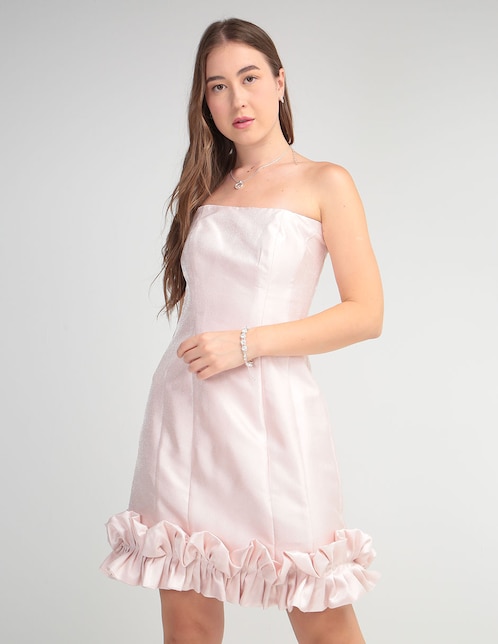 Vestido mini de fiesta Mia Paluzzi escote cuadrado para mujer