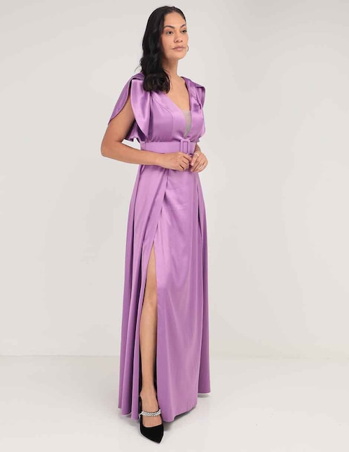 Vestido maxi de fiesta Damaia Atelier escote bajo