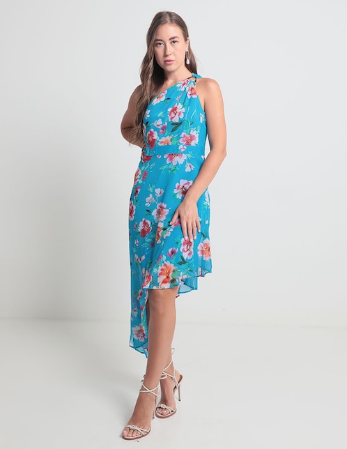 Vestido midi de fiesta Guess escote medio