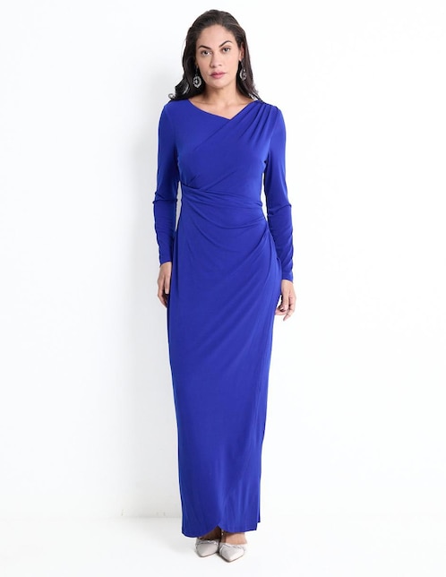 Vestido maxi de fiesta Connected Apparel escote V