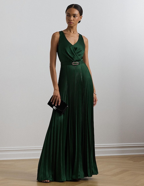 Vestido maxi de fiesta Lauren Ralph Lauren escote V