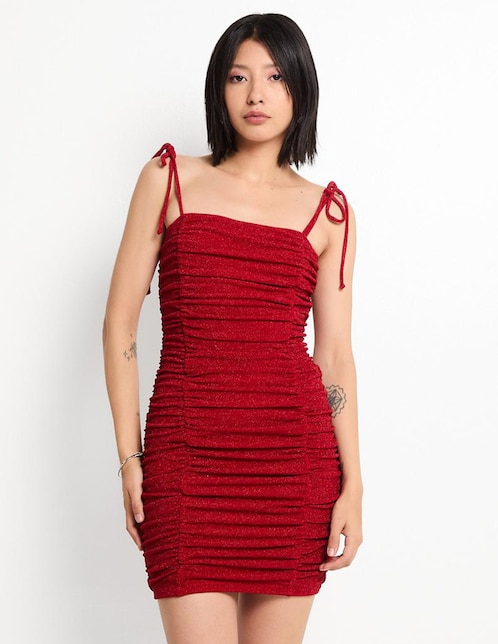 Vestido corto de fiesta escote cuadrado 1