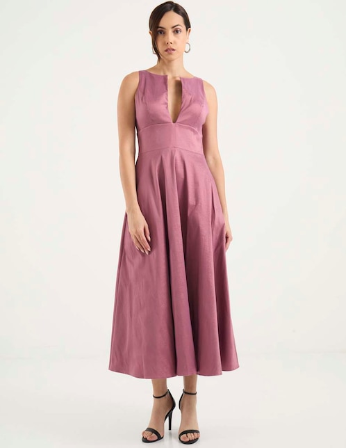 Vestido crop de fiesta escote V
