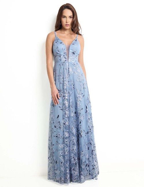 Vestido maxi de fiesta Rue de la Paix escote profundo