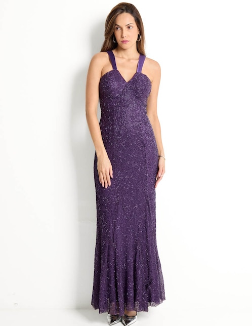 Vestido maxi de fiesta Rue de la Paix escote medio