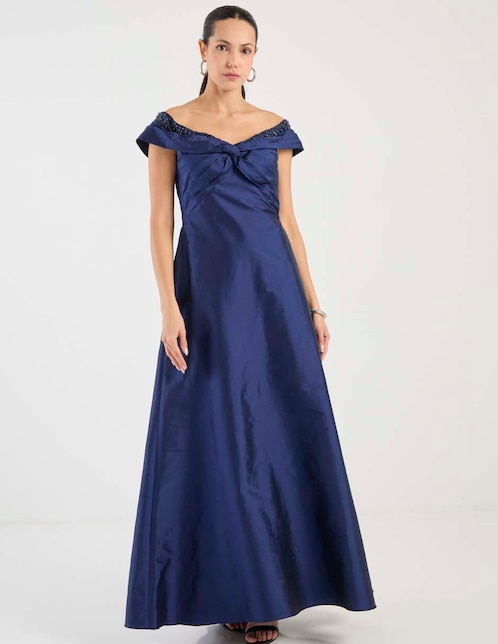 Vestido maxi de fiesta escote V 1