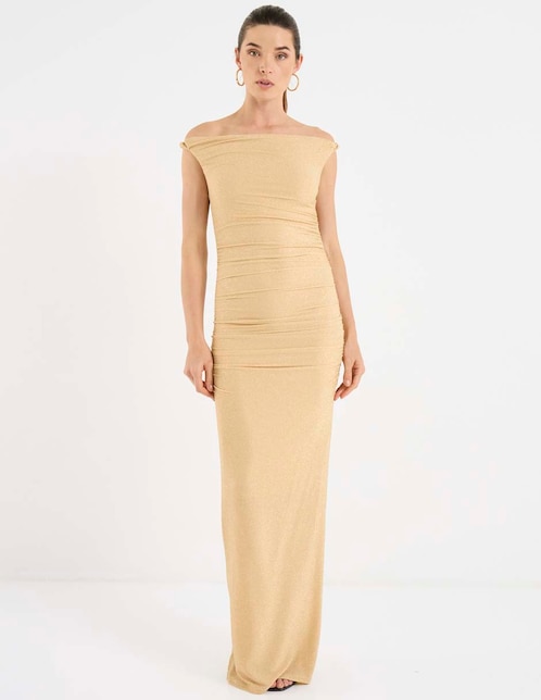 Vestido Maxi de fiesta Bebe escote bardot