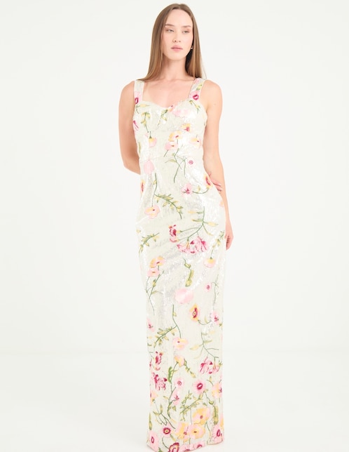 Vestido maxi fiesta escote corazón 1