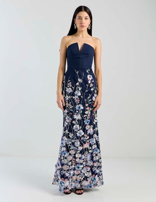 Vestido maxi de fiesta escote V 1