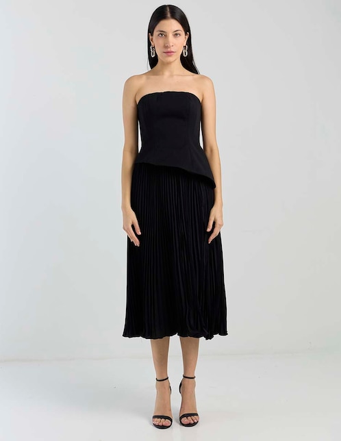 Vestido midi de fiesta escote medio 1