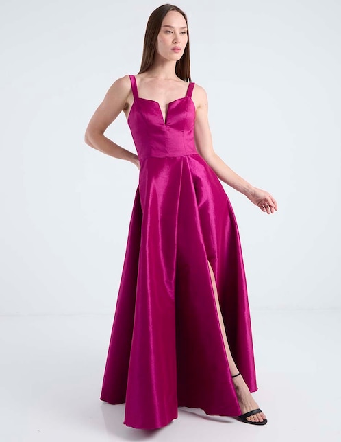 Vestido maxi de fiesta escote V 1