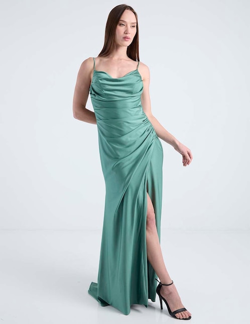 Vestido maxi de fiesta escote V 1