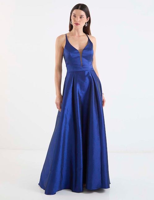 Vestido maxi de fiesta Rue de la Paix escote ilusión