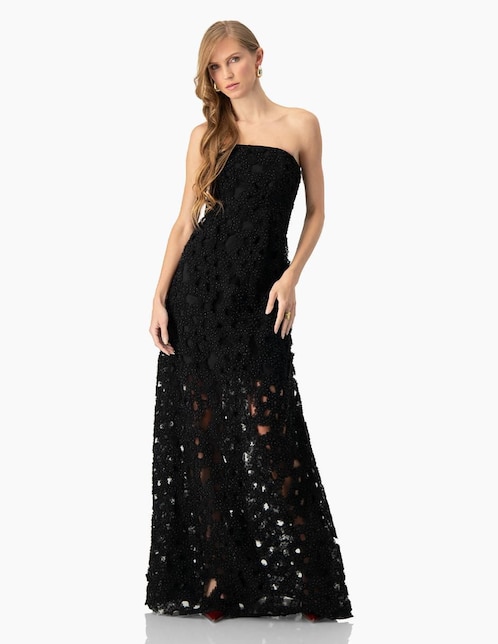 Vestido maxi de fiesta Ivonne Couture escote corazón