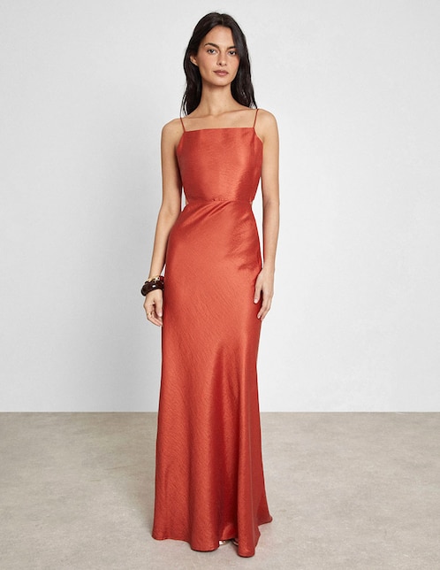Vestido maxi de fiesta escote cuadrado 1