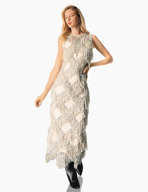 Vestido largo de fiesta Ivonne Couture escote redondo
