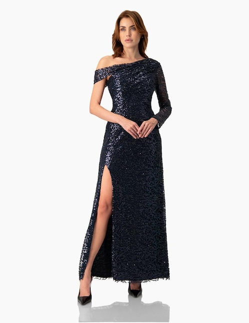 Vestido largo de fiesta Ivonne Couture escote regular