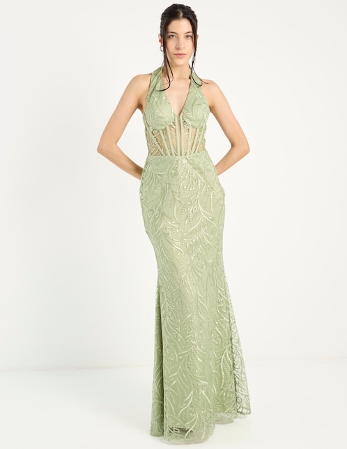 Vestido maxi de fiesta Rue de la Paix escote V