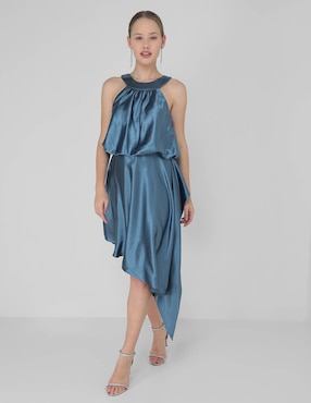 Vestido 3/4 de fiesta Eva Brazzi Cocktail escote regular