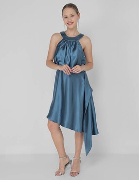 Vestido 3/4 de fiesta Eva Brazzi Cocktail escote regular