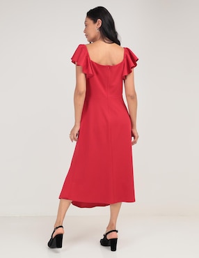 Vestido midi de fiesta Damaia Atelier escote cuadrado