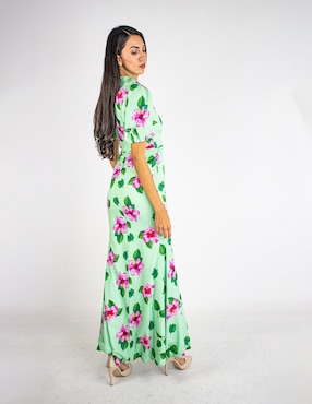 Vestido maxi de fiesta Sara Glamm escote profundo