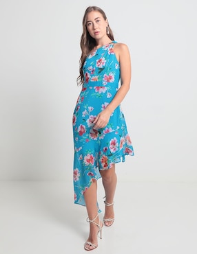 Vestido midi de fiesta Guess escote medio