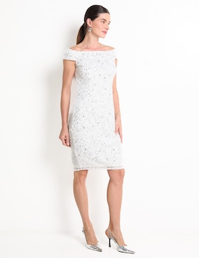 Vestido corto de fiesta Adrianna Papell escote bardot