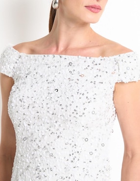 Vestido corto de fiesta Adrianna Papell escote bardot