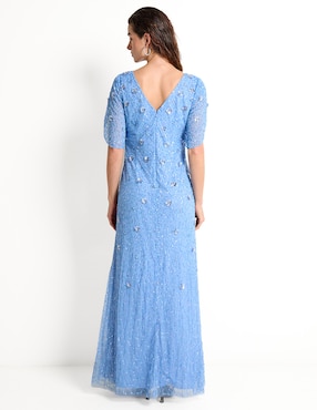 Vestido maxi de fiesta Adrianna Papell escote V