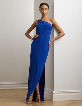 Vestido Maxi De Fiesta Lauren Ralph Lauren Escote Medio