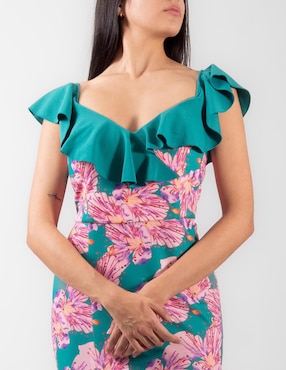 Vestido maxi de fiesta Sara Glamm escote corazón