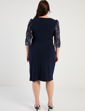 Vestido mido fiesta Connected Apparel escote redondo