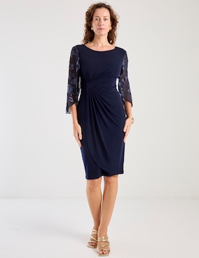 Vestido a la rodilla formal Connected Apparel para mujer