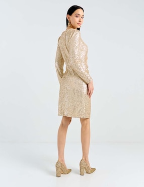Vestido corto de fiesta Connected Apparel escote regular