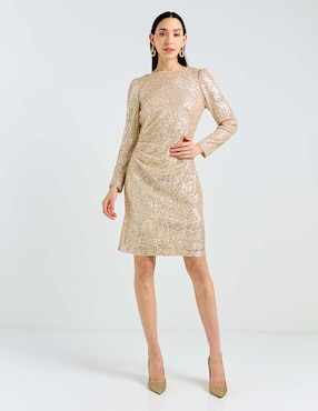 Vestido corto de fiesta Connected Apparel escote regular