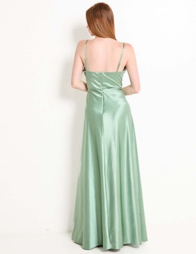 Vestido maxi  de fiesta Rue escote medio