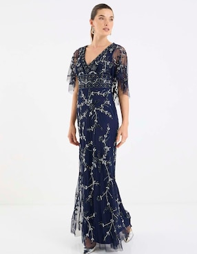 Vestido largo de fiesta Adrianna Papell escote V