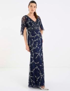 Vestido largo de fiesta Adrianna Papell escote V