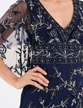 Vestido largo de fiesta Adrianna Papell escote V