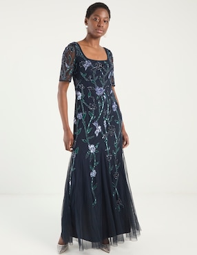Vestido maxi de fiesta Adrianna Papell escote cuadrado
