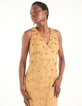 Vestido largo de fiesta Adrianna Papell escote V