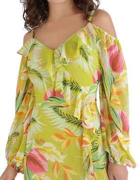 Vestido midi de fiesta Guess escote bardot