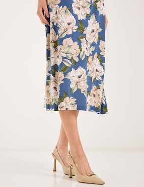 Vestido midi de fiesta Connected Apparel escote redondo