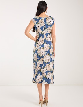 Vestido midi de fiesta Connected Apparel escote redondo